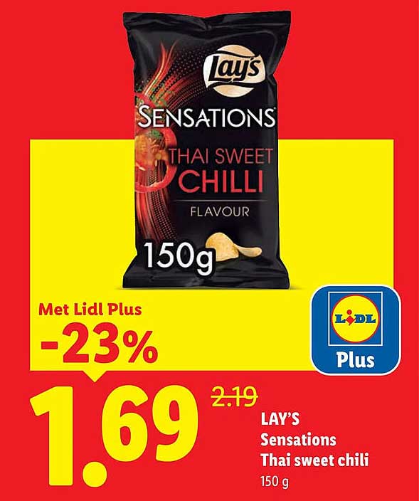 Lay’s Sensations Thai sweet chili 150 g -23%