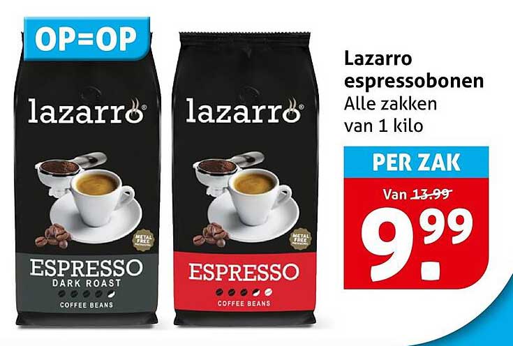 Lazarro espressobonen Alle zakken van 1 kilo PER ZAK