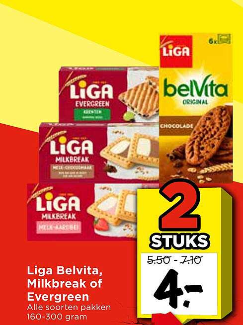 Liga Belvita, Milkbreak of Evergreen 2 STUKS