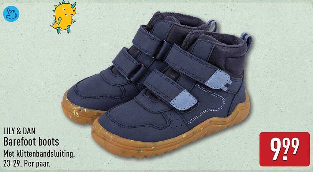 LILY & DAN Barefoot boots Met klittenbandsluiting. 23-29. Per paar.