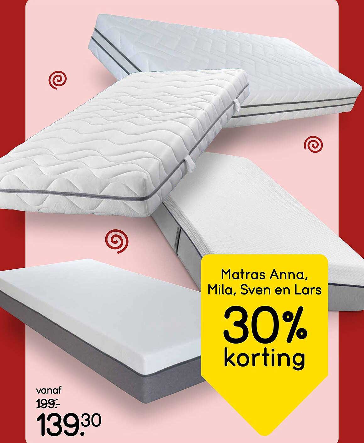 Matras Anna, Mila, Sven en Lars 30% korting