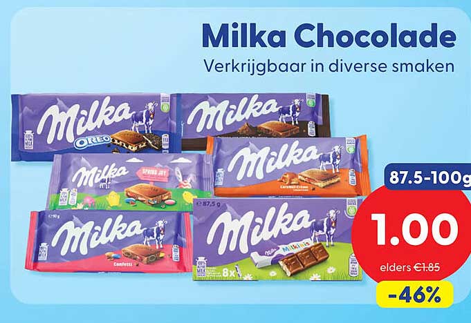Milka Chocolade Verkrijgbaar in diverse smaken