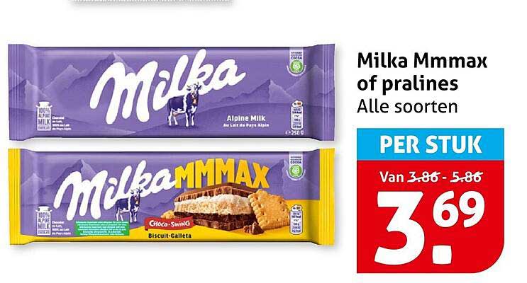 Milka Mmmmax of pralines Alle soorten PER STUK
