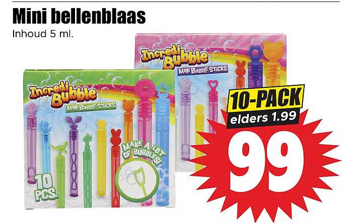 Mini bellenblaas 10-PACK elders 1.99