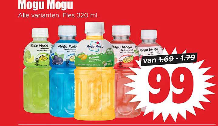 Mogu Mogu Alle varianten. Fles 320 ml.
