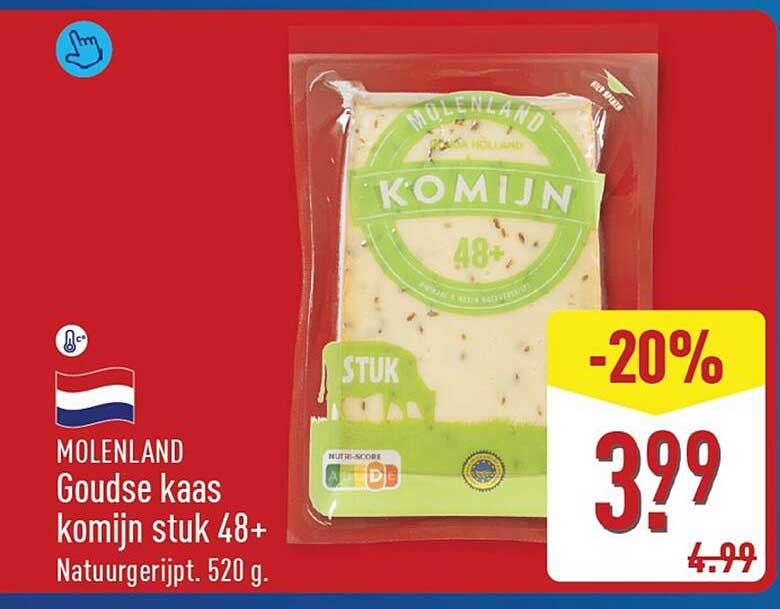 Molenland Goudse kaas komijn stuk 48+