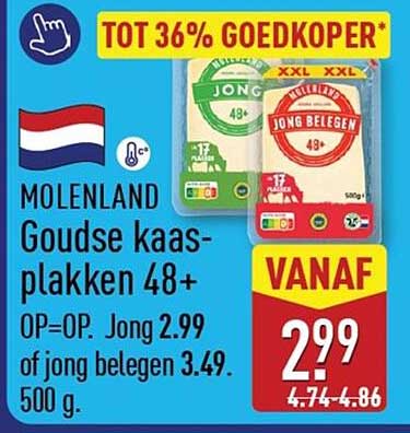 MOLENLAND Goudse kaas-plakken 48+ TOT 36% GOEDKOPER