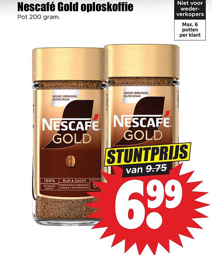 Nescafé Gold oploskoffie Pot 200 gram