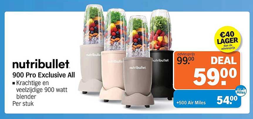 nutribullet 900 Pro Exclusive All Krachtige en veelzijdige 900 watt blender Per stuk