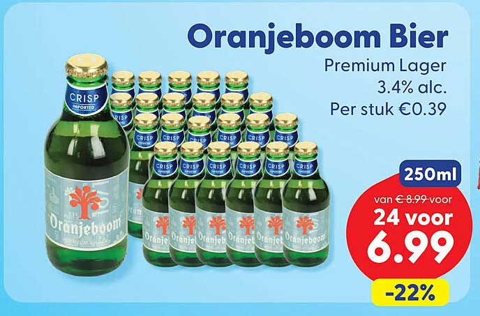 Oranjeboom Bier Premium Lager 3.4% alc. 250ml