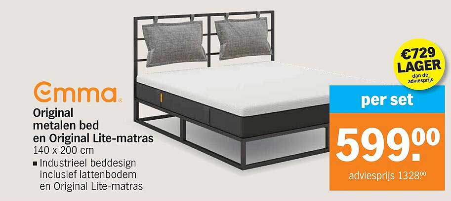Original metalen bed en Original Lite-matras