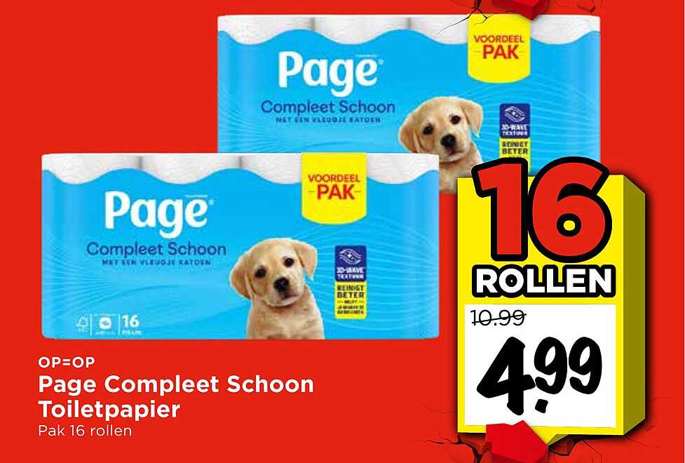 Page Compleet Schoon Toiletpapier Pak 16 rollen