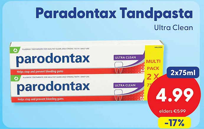 Parodontax Tandpasta Ultra Clean 2x75ml