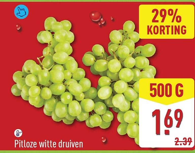 Pitloze witte druiven 29% korting