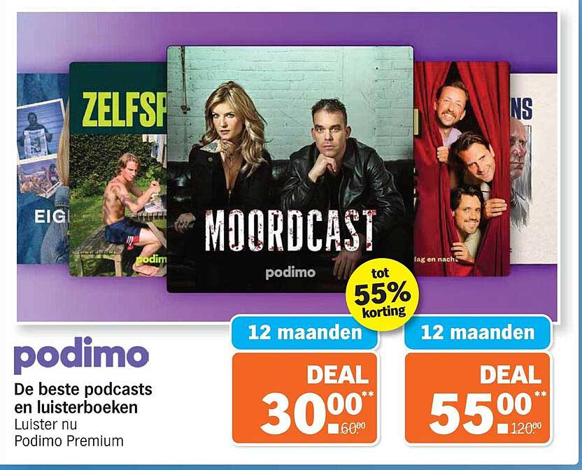 Podimo Premium 12 maanden DEAL tot 55% korting