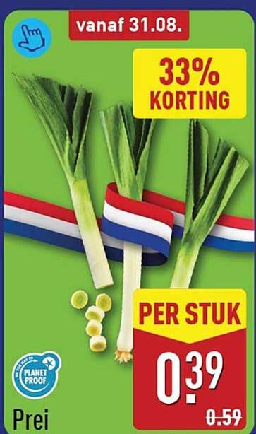 Prei 33% KORTING PER STUK