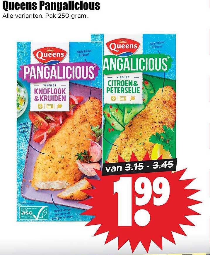 Queens Pangalicious Alle varianten. Pak 250 gram.