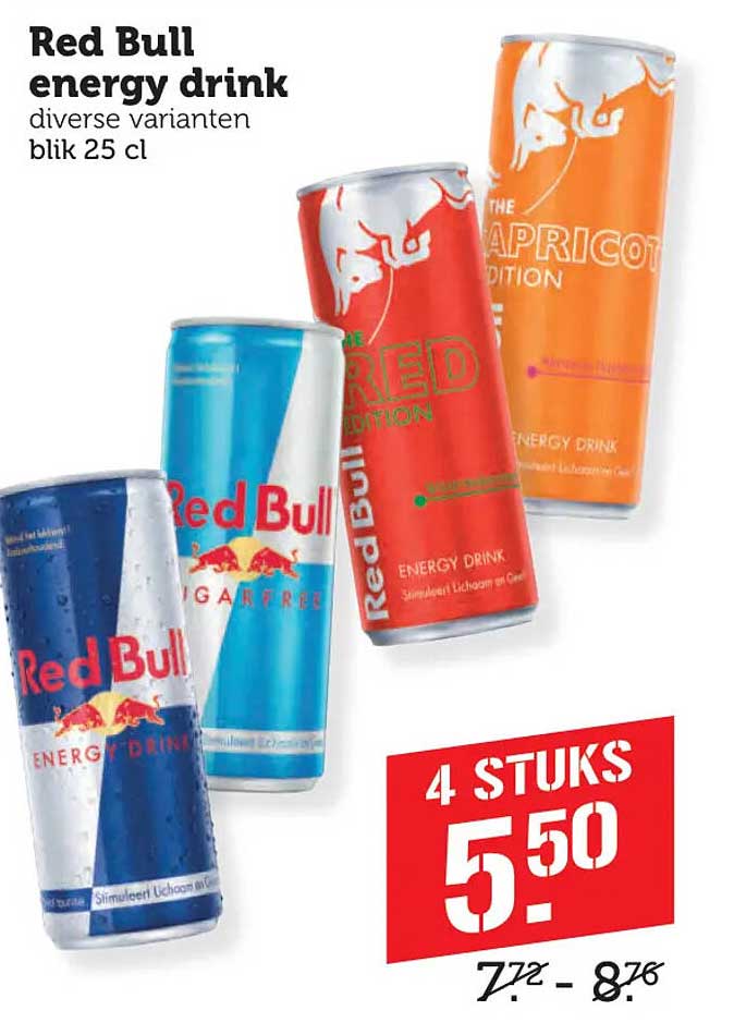 Red Bull energy drink diverse varianten blik 25 cl