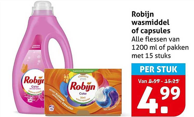 Robijn wasmiddel of capsules