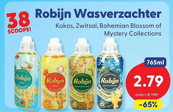 Robijn Wasverzachter Kokos, Zwitsal, Bohemian Blossom of Mystery Collections