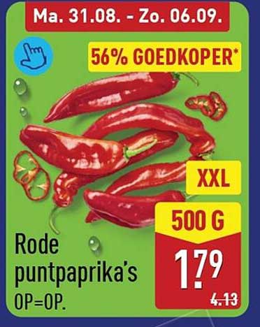 Rode puntpaprika's XXL 500 G 56% GOEDKOPER*