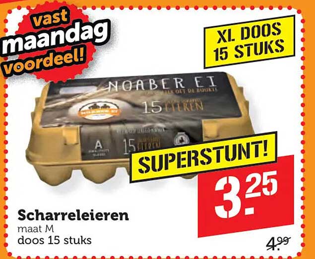 Scharreleieren maat M doos 15 stuks SUPERSTUNT!