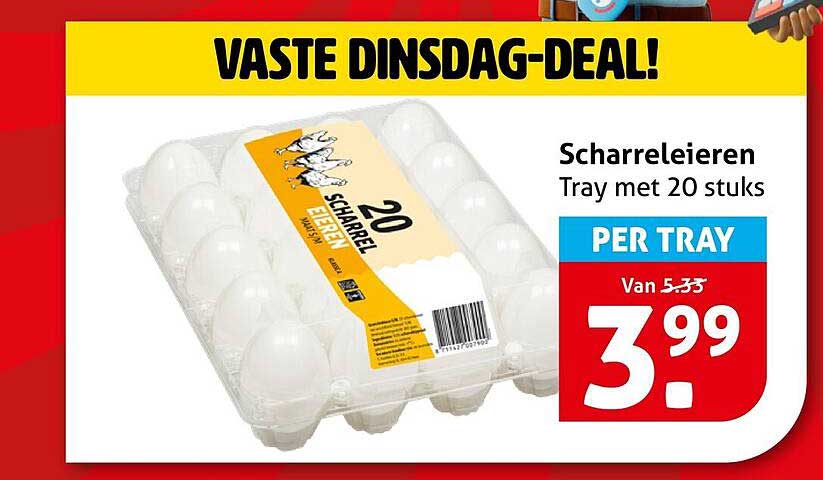 Scharreleieren Tray met 20 stuks PER TRAY
