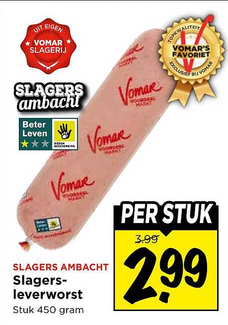 SLAGERS AMBACHT Slagers-leverworst