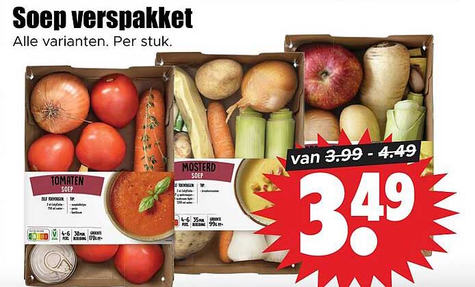 Soep verspakket - Alle varianten. Per stuk.