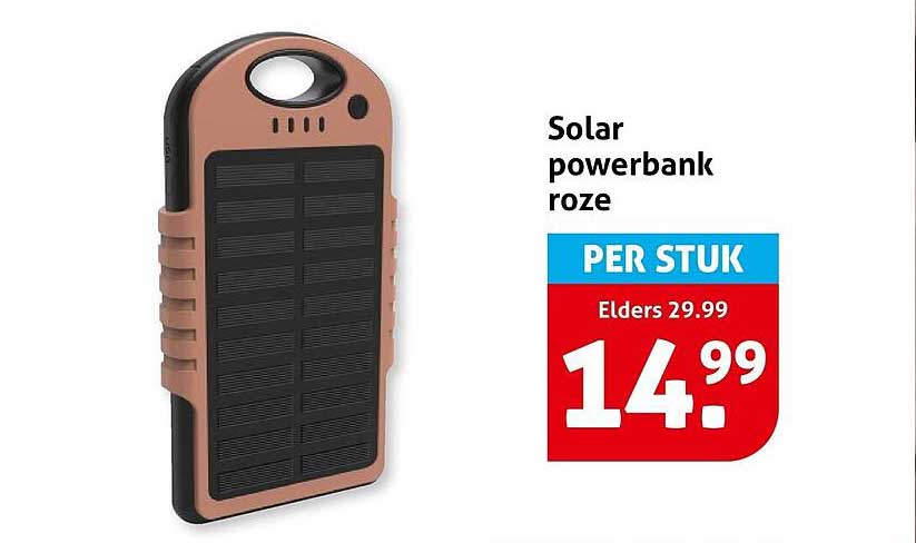 Solar powerbank roze