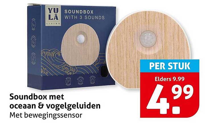 Soundbox met oceaan & vogelgeluiden Met bewegingssensor