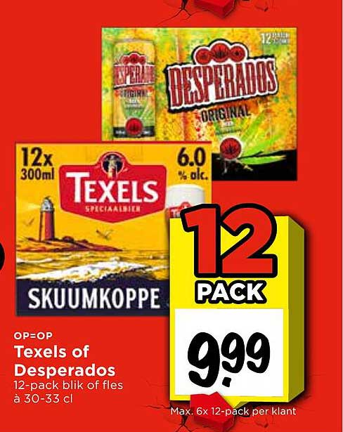 Texels of Desperados 12-pack blik of fles à 30-33 cl