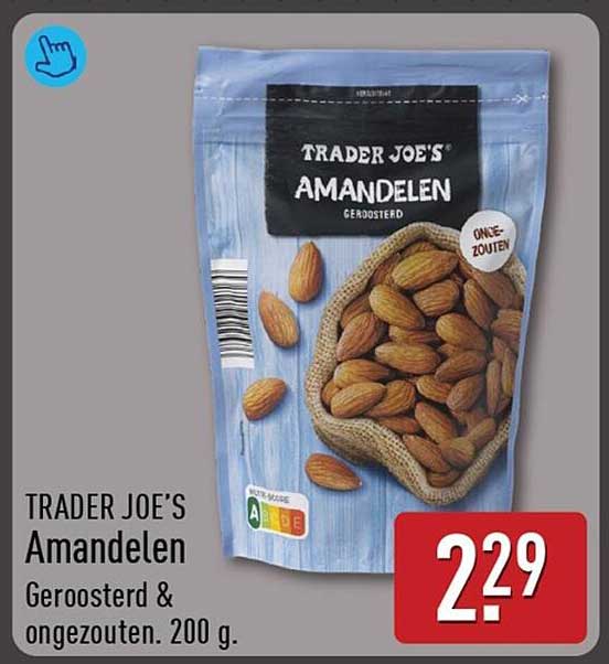 TRADER JOE'S Amandelen Geroosterd & ongezouten. 200 g.