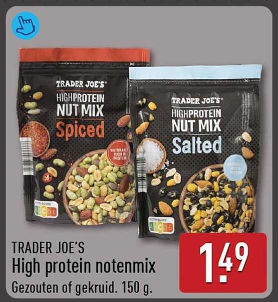 TRADER JOE'S High protein notenmix Gezouten of gekruid. 150 g.