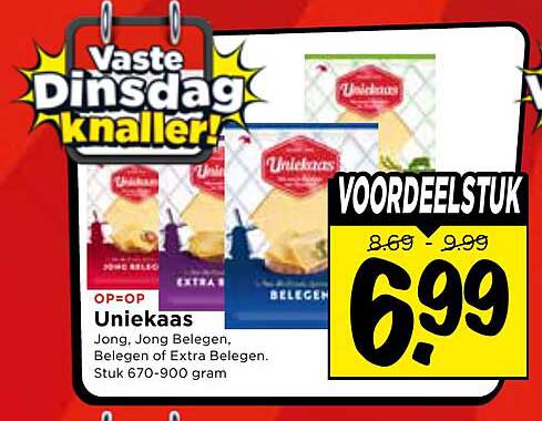 Uniekaas Jong, Jong Belegen, Belegen Of Extra Belegen. Stuk 670-900 gram