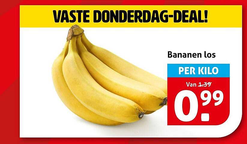 VASTE DONDERDAG-DEAL! Bananen los PER KILO