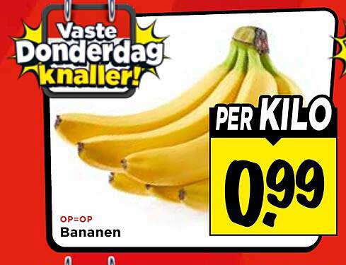 Vaste Donderdag knaller! Bananen PER KILO