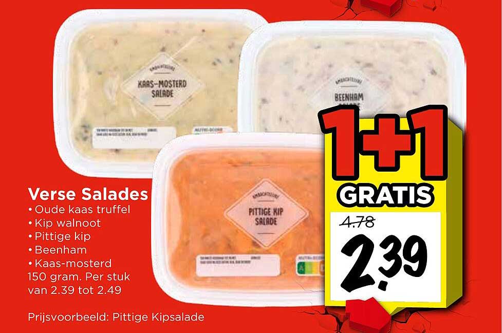 Verse Salades 1+1 GRATIS