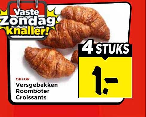 Versgebakken Roomboter Croissants 4 STUKS