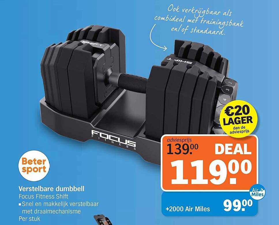 Verstelbare dumbbell Focus Fitness Shift