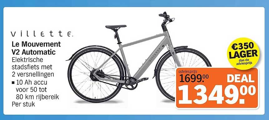 Villette Le Mouvement V2 Automatic Elektrische stadsfiets met 2 versnellingen