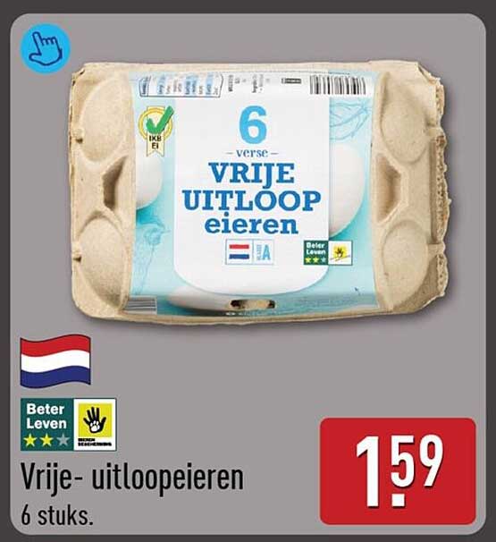 Vrije- uitloopeieren 6 stuks.