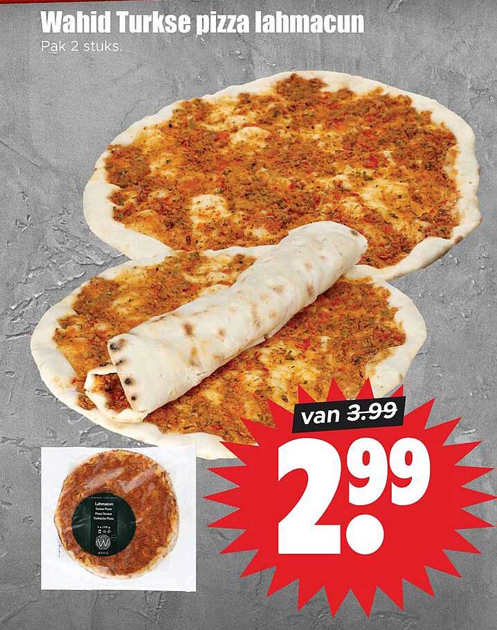 Wahid Turkse pizza lahmacun Pak 2 stuks.