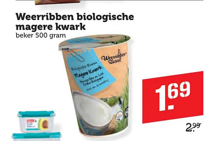 Weerribben biologische magere kwark beker 500 gram