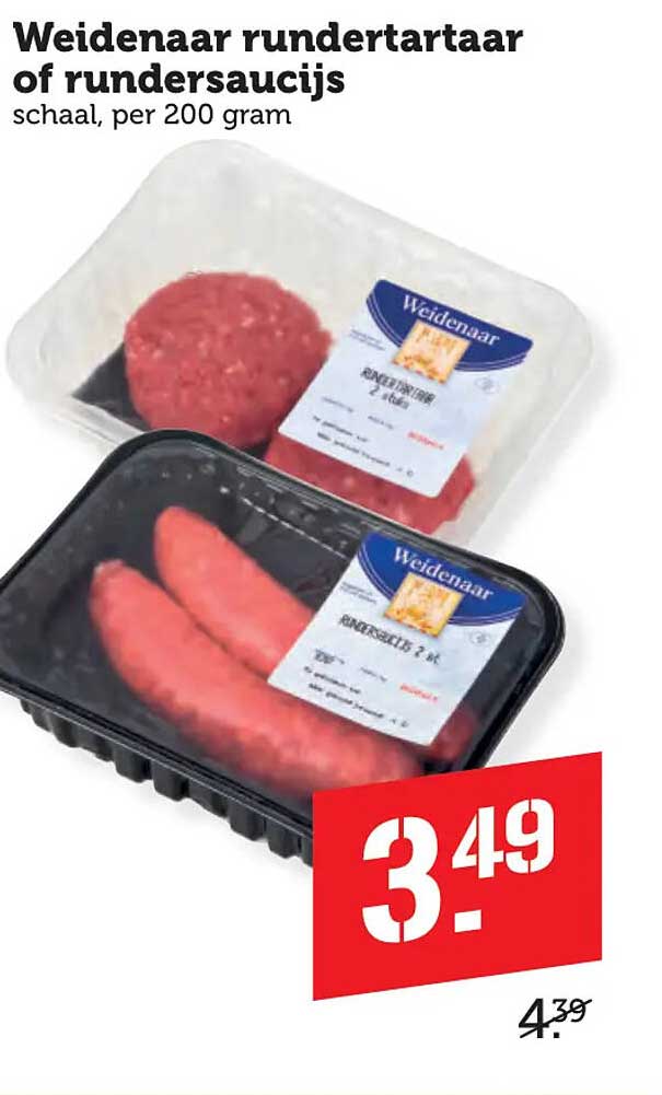 Weidenaar rundertartaar of rundersaucijs