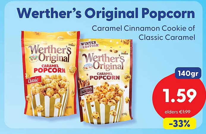 Werther’s Original Popcorn Caramel Cinnamon Cookie of Classic Caramel