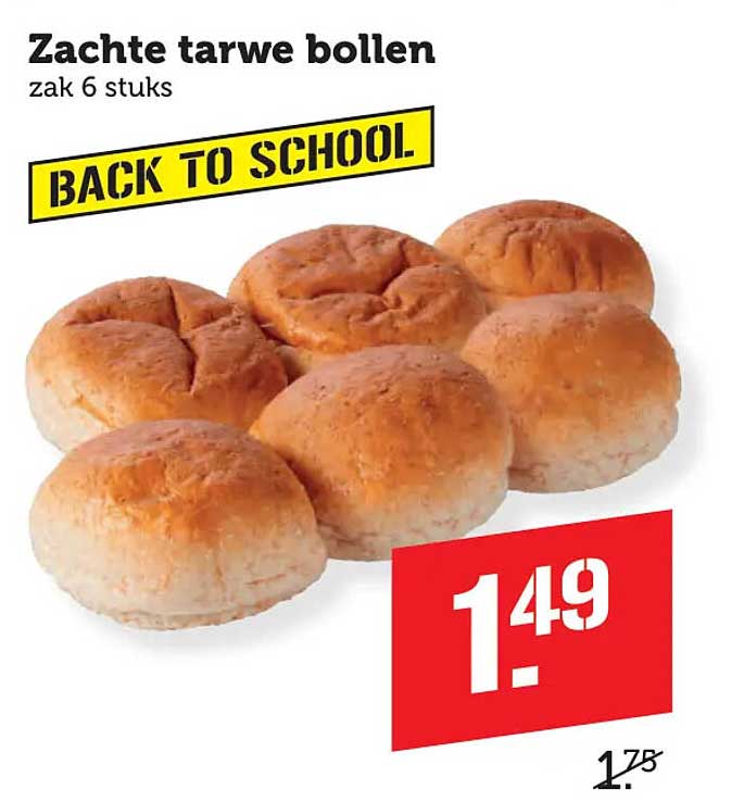 Zachte tarwe bollen zak 6 stuks BACK TO SCHOOL