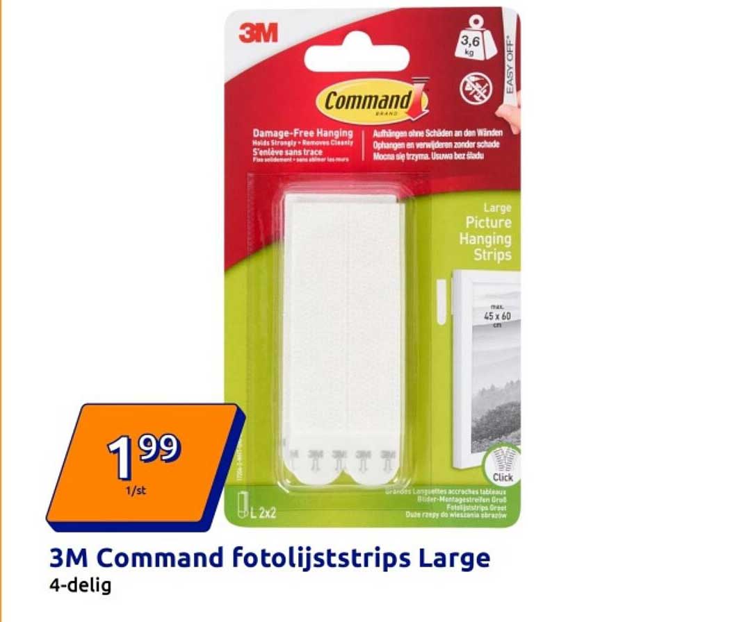 3M Command fotolijststrips Large 4-delig