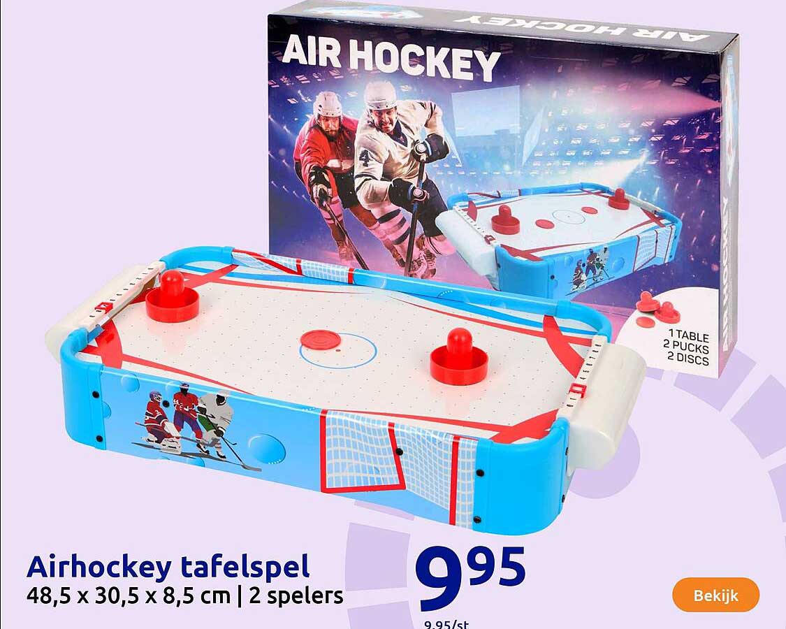 Airhockey tafelspel 48,5 x 30,5 x 8,5 cm | 2 spelers