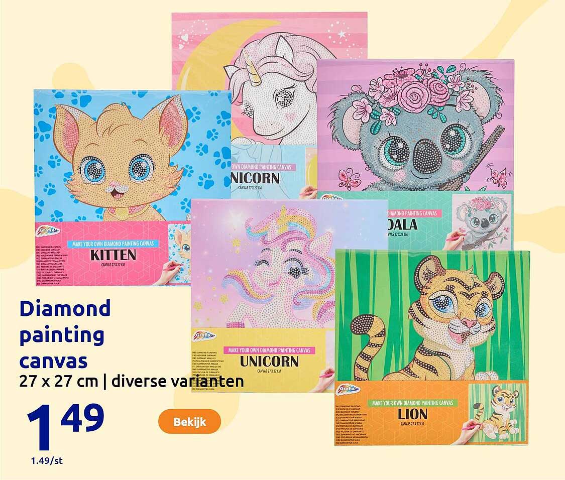 Diamond painting canvas 27 x 27 cm | diverse varianten